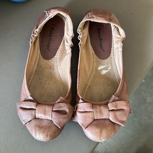 Leather Bare traps ballet flats